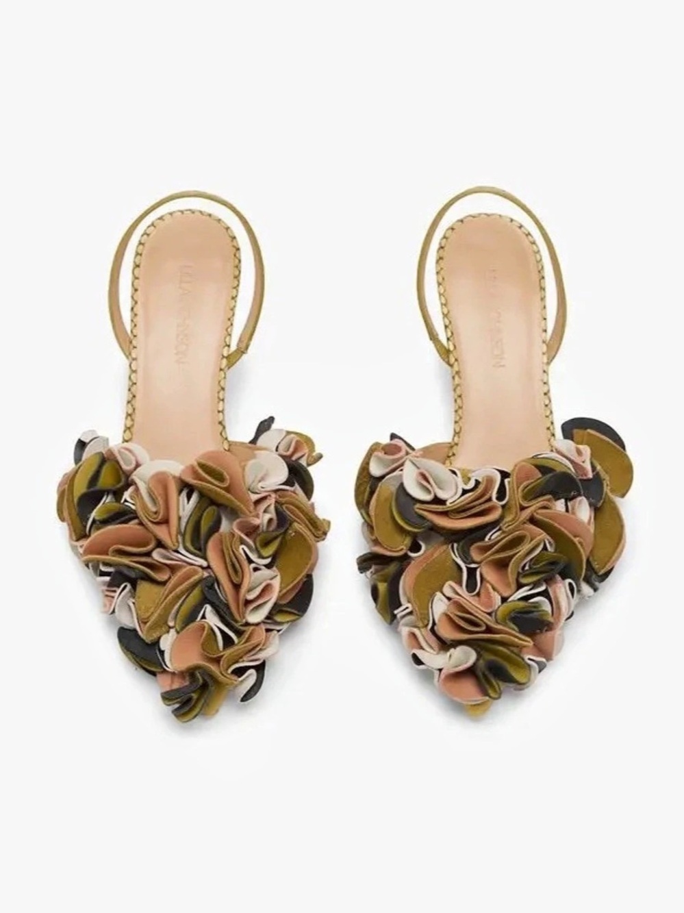 Ulla Johnson floral Suede Ballerina Flats Floral Slingback Sandals